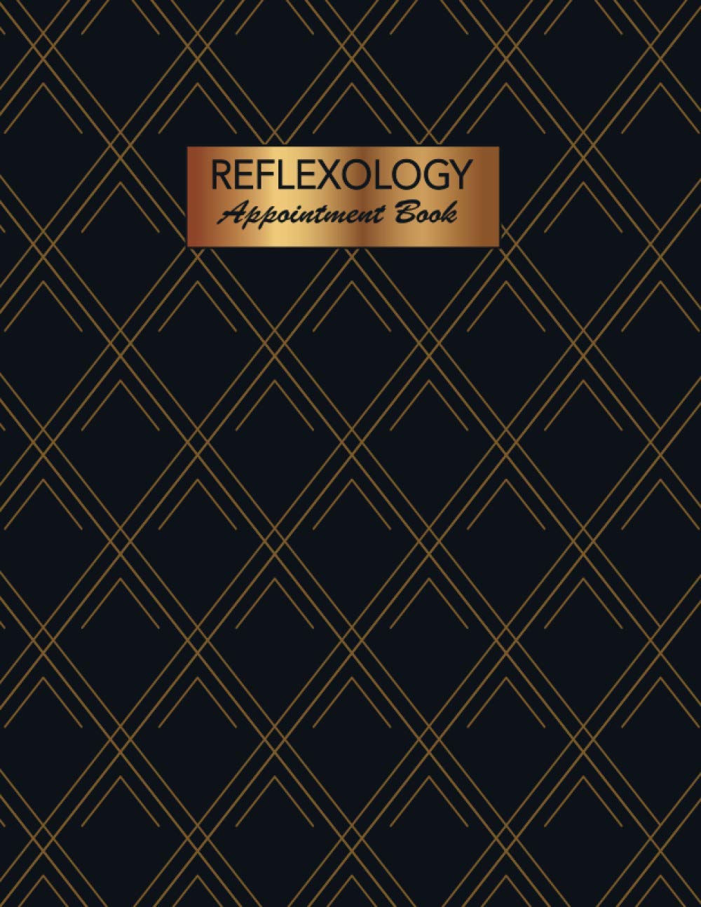 Reflexology Appointment Book: Black & Gold - Appointment Planner for Reflexologists - Client Schedule Book with 15 Minute Increment - Weekly Daily and Hourly Schedule