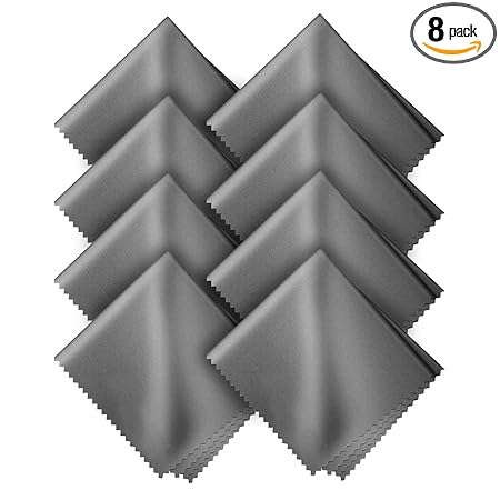 Ezee Multipurpose Microfiber Cleaning Cloth - 14 x 14 inches (Grey, Pack of 8),Thick Lint & Streak-Free Multipurpose Cloths - Automotive Microfibre Towels for Car Bike Cleaning Polishing Washing & Detailing