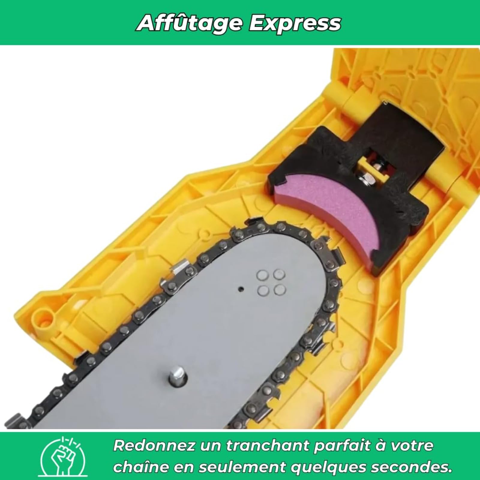 Kimeo Affût’PRO – Affûteur De Tronçonneuse Portable Ultra-rapide, Outils De Travail Du Bois Rapides Pour Bûcherons, Tondeuses À Gazon, Tronçonneuses