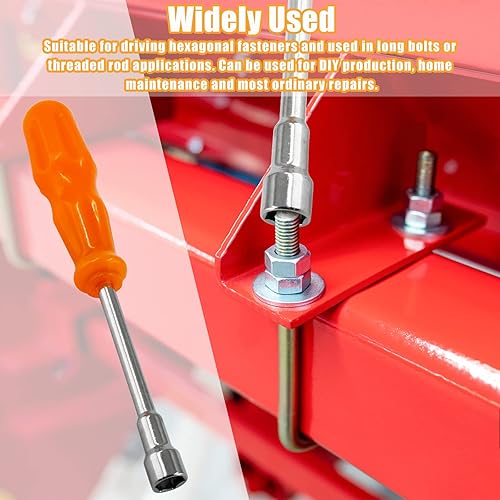 Miniatura 6 de Biaungdo 10mm Socket Wrench Screwdriver, High-Carbon Steel Hexagon Nut Driver Non-Magnetic Tip Hex Nut Screwdriver Hand Tool