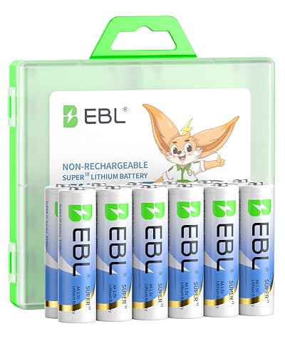EBL Lithium AA Batteries 12 Pack, Longest Lasting 3700mAh 1.5V Non-Rechargeable, Upgraded Super Ⅲ AA Lithium Batteries for Blink Camera, Doorbell, Smart Lock Deadbolt