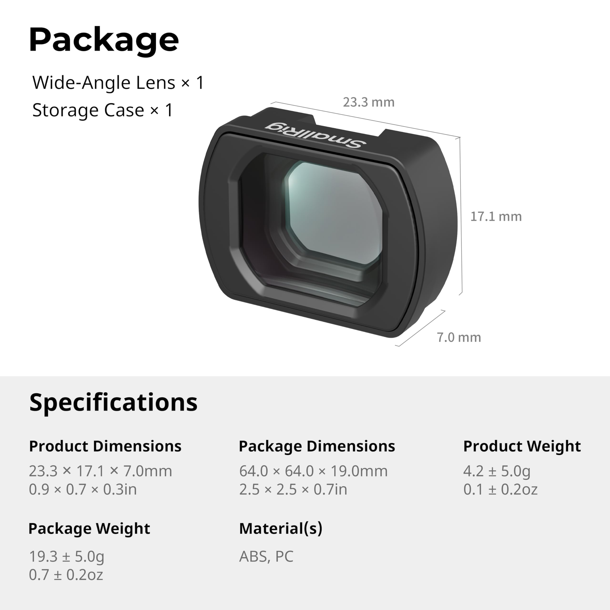 SmallRig Obiettivo grandangolare 0,72X per DJI Osmo Pocket 3, attacco magnetico per un'installazione rapida, con angolo di visione espandibile fino a 112°, design compatto e leggero - 5650