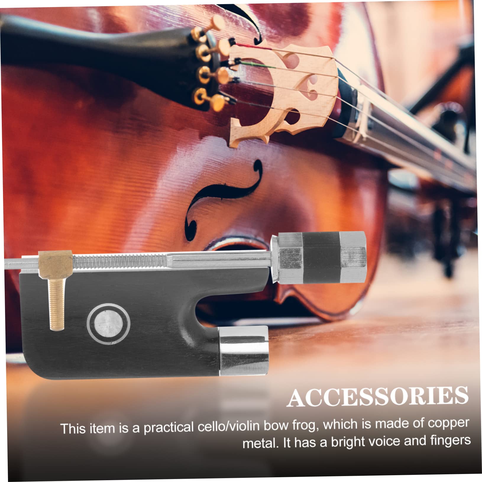 Toyvian 4 zestawy żaba łukowa do wiolonczeli, żaba, części instrumentów skrzypcowych, wygodna żaba na skrzypce, instrumenty muzyczne, skrzypce, metalowe, studenckie, muszla abalone, klips