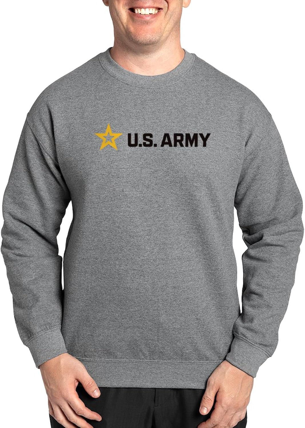 CafePress U.S. Army® Black and Gold Horizontal Logo Sweatshirt Classic Crew Neck Light Sweatshirt