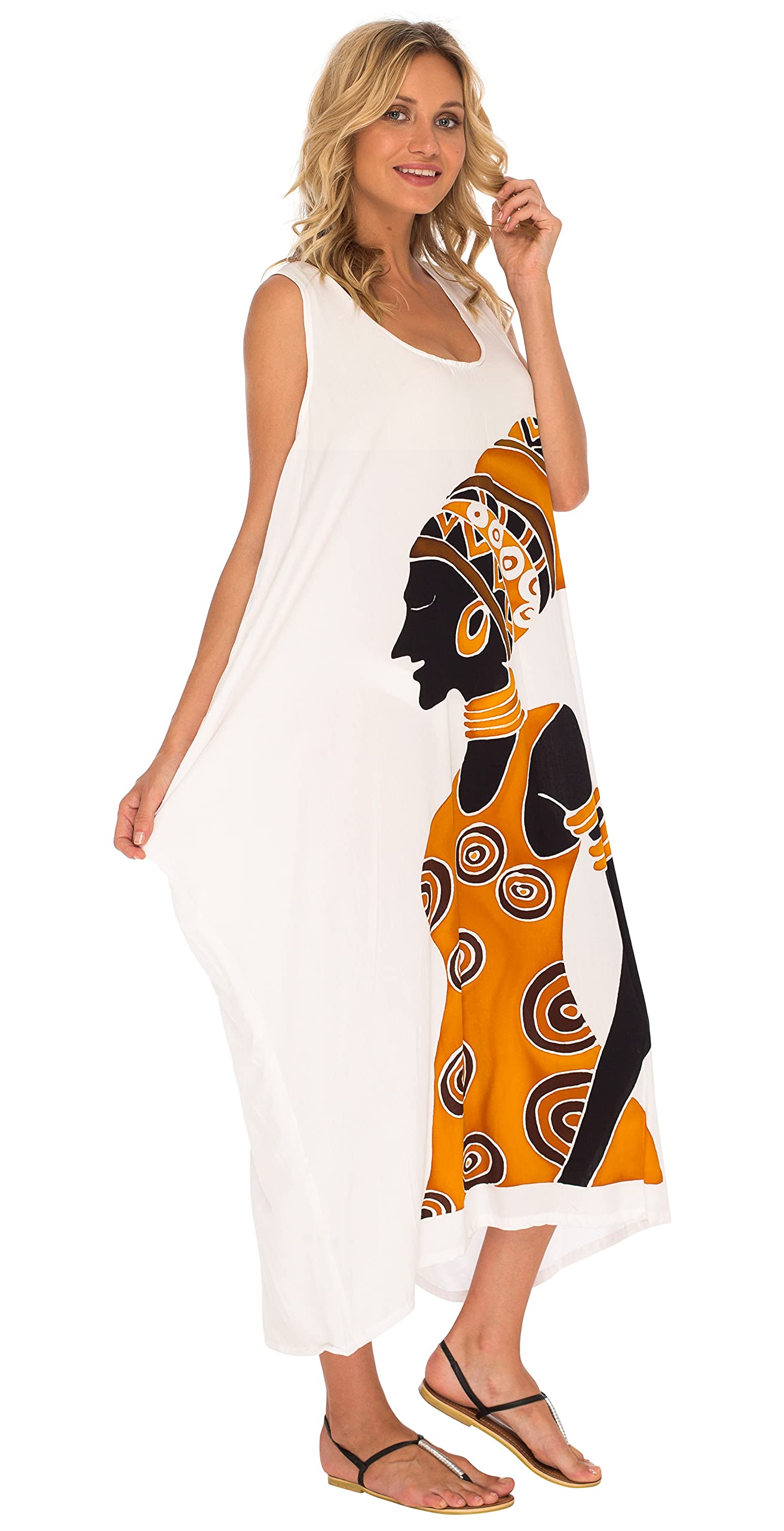 SHU-SHI - Vestido Largo sin Mangas para Mujer - Ideal para la Playa - Tallas Grandes