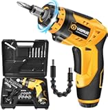 VIGRUE Cordless Screwdriver Set&comma; Rechargeable Electric Screwdriver with 45 Free Accessories&comma; Battery Indicator&comma; 7 Torque Setting&comma; 2 Position Handle with LED Light&comma; Flexible Shaft
