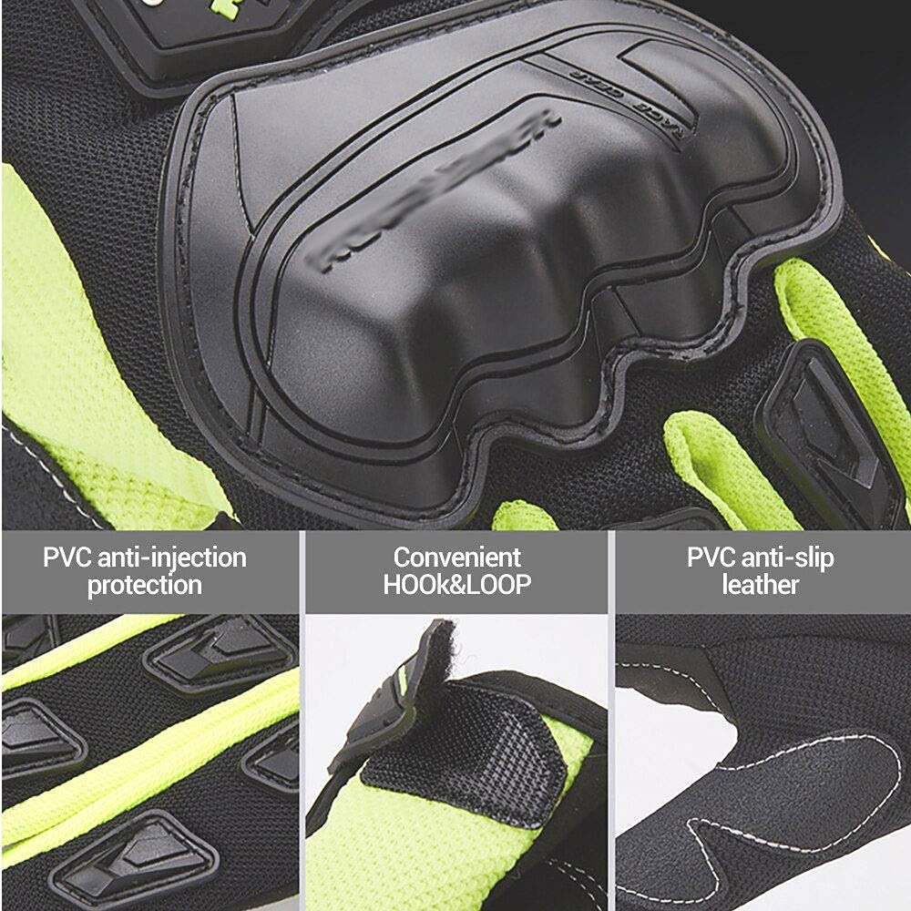 Guantes, Guantes de Moto, Guantes de Carreras de Moto Transpirables, Guantes de Moto de Motocross para Moto de Exterior de Dedo Completo para Hombre,Rojo,M