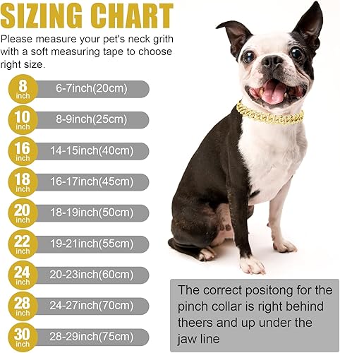 Miniatura 2 de Collar cubano plateado para perro, cadena de metal plateado para caminar con hebilla segura, collar de cristal cubano para mascotas, accesorios para