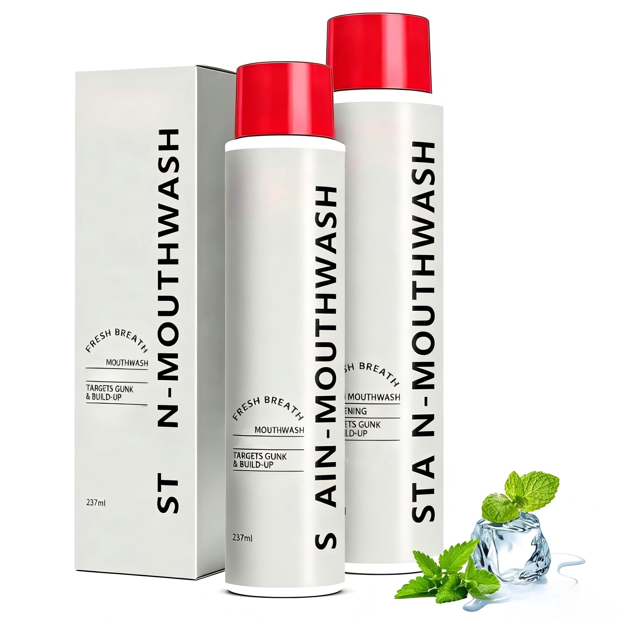 Enjuague bucal, enjuague bucal blanqueador, aliento fresco, 237 ml,2pcs