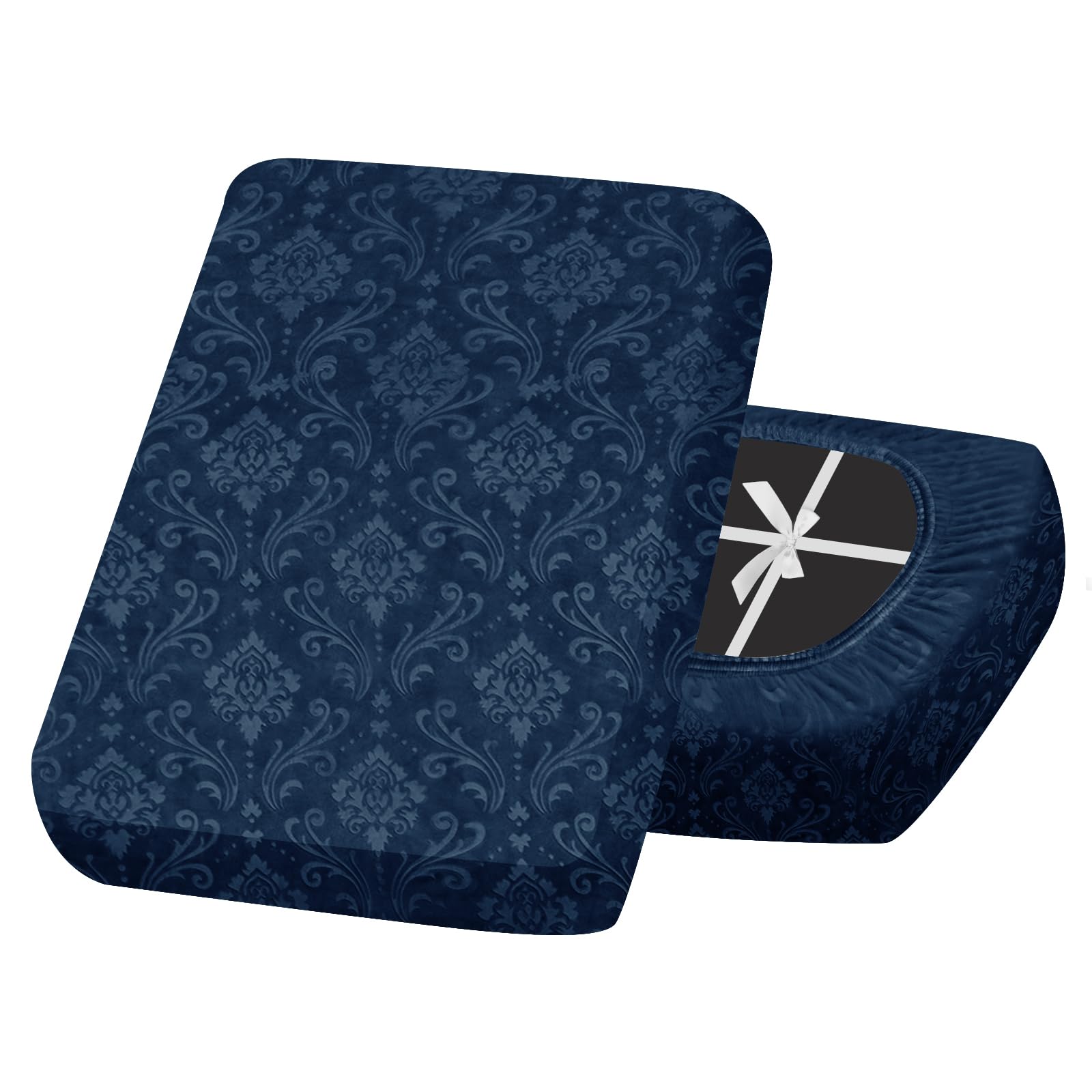 SYLC Sofa Seat Cover Velvet Embossed, Non Slip Stretch Sofa Cushion Covers with 4-ties, Fitted Sofa Cover for Settee/Couch/Caravan/Motorhome (Blue,1pc Large backrest) โ image 1