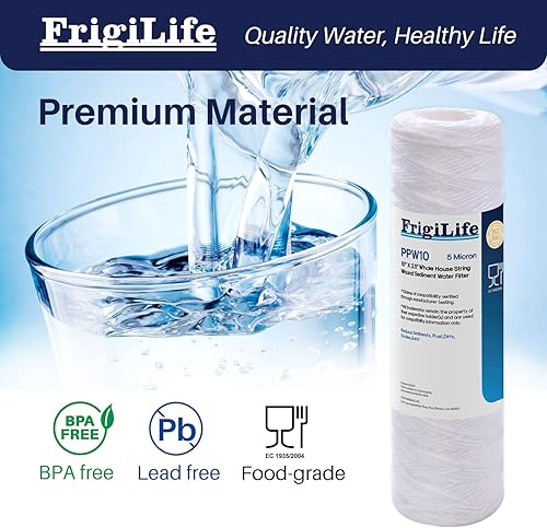 Miniatura 3 de Cartucho de filtro de agua de sedimentos de cuerda de 5 micrones de 10 x 2.5 pulgadas para filtro de pozo, reemplazo universal con cualquier unidad