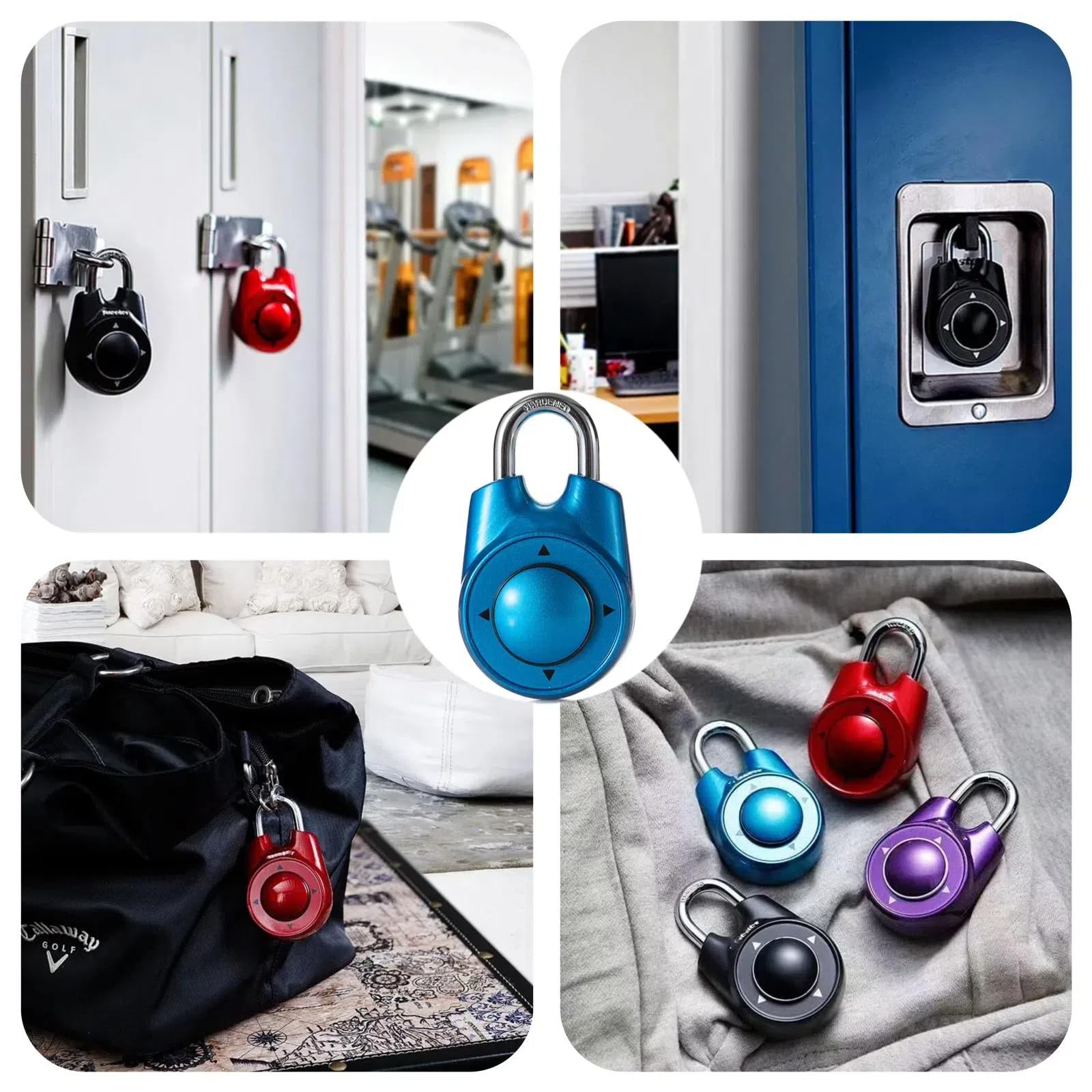 Cadenas directionnel à combinaison portable avec mot de passe - Serrure de porte antivol pour salle de sport, école, salle d'évasion, club