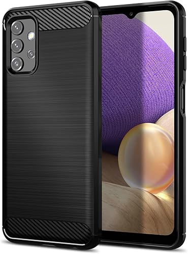 Funda compatible con Samsung Galaxy A32 5GM32 5G, funda de teléfono delgada con absorción de golpes, funda protectora de goma TPU de fibra de