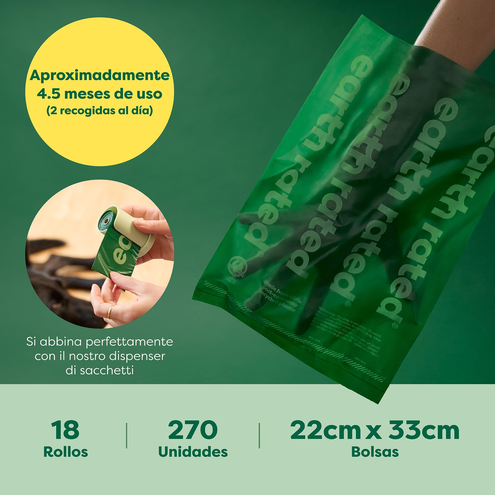 Earth Rated Bolsas para heces de perro, a prueba de fugas, extragruesas, aroma a lavanda, 270 unidades