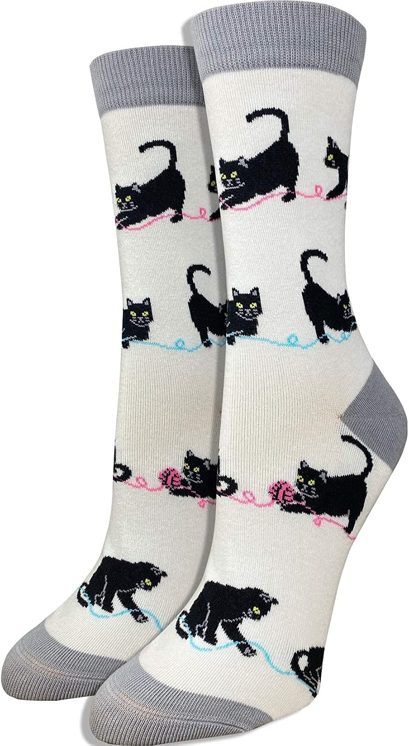 Women's Premium Comfort Animal Socks (Black Cats) 4-10 - Image 5