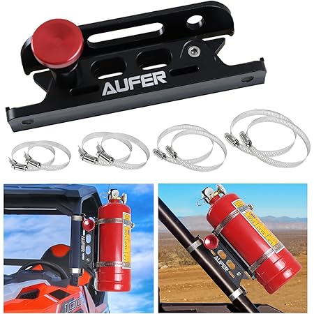 Car UTV Roll Bar Fire Extinguisher Holder Bracket Red For Jeep Wrangler JK SU