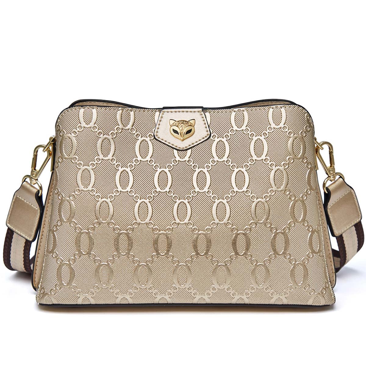 FOXLOVERCowhide Leather Corssbody Bags for Women with Adjustable Strap Trendy Shoulder Purse Lightweight Zipper Magnetic