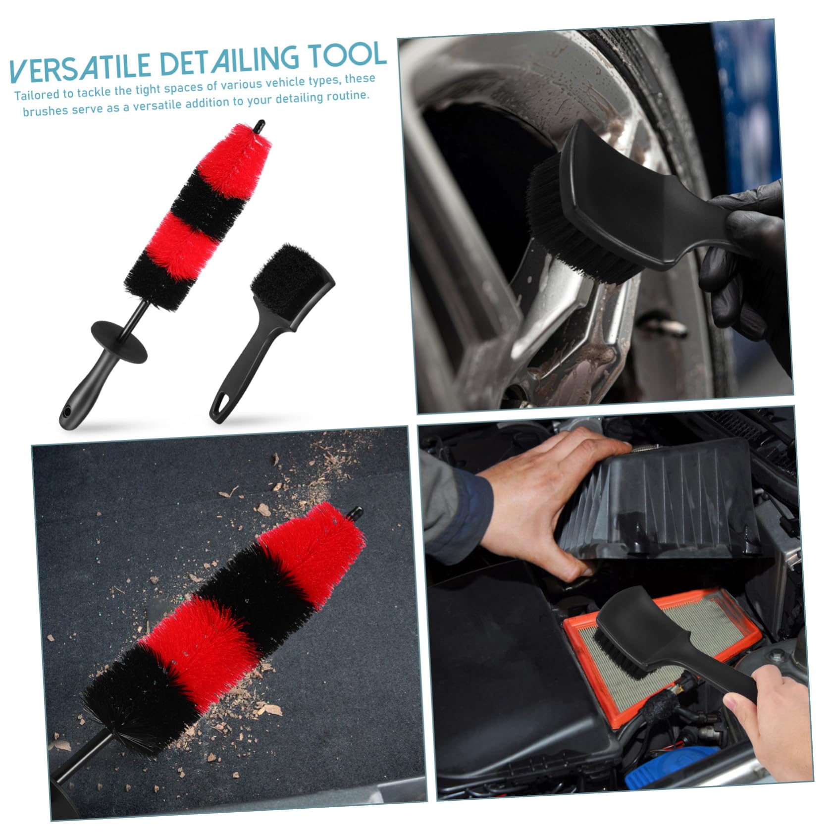 iplusmile 2 Sets Auto-radreiniger Reifenbürste Radnabenbürste Autowaschbürsten Autofelgenreinigerbürste Detaillierungsset