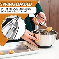 Vista 5 de Spring Chef Cuchara multifuncional pequeña y mediana para galletas, acero inoxidable, negro, paquete de 2 productos