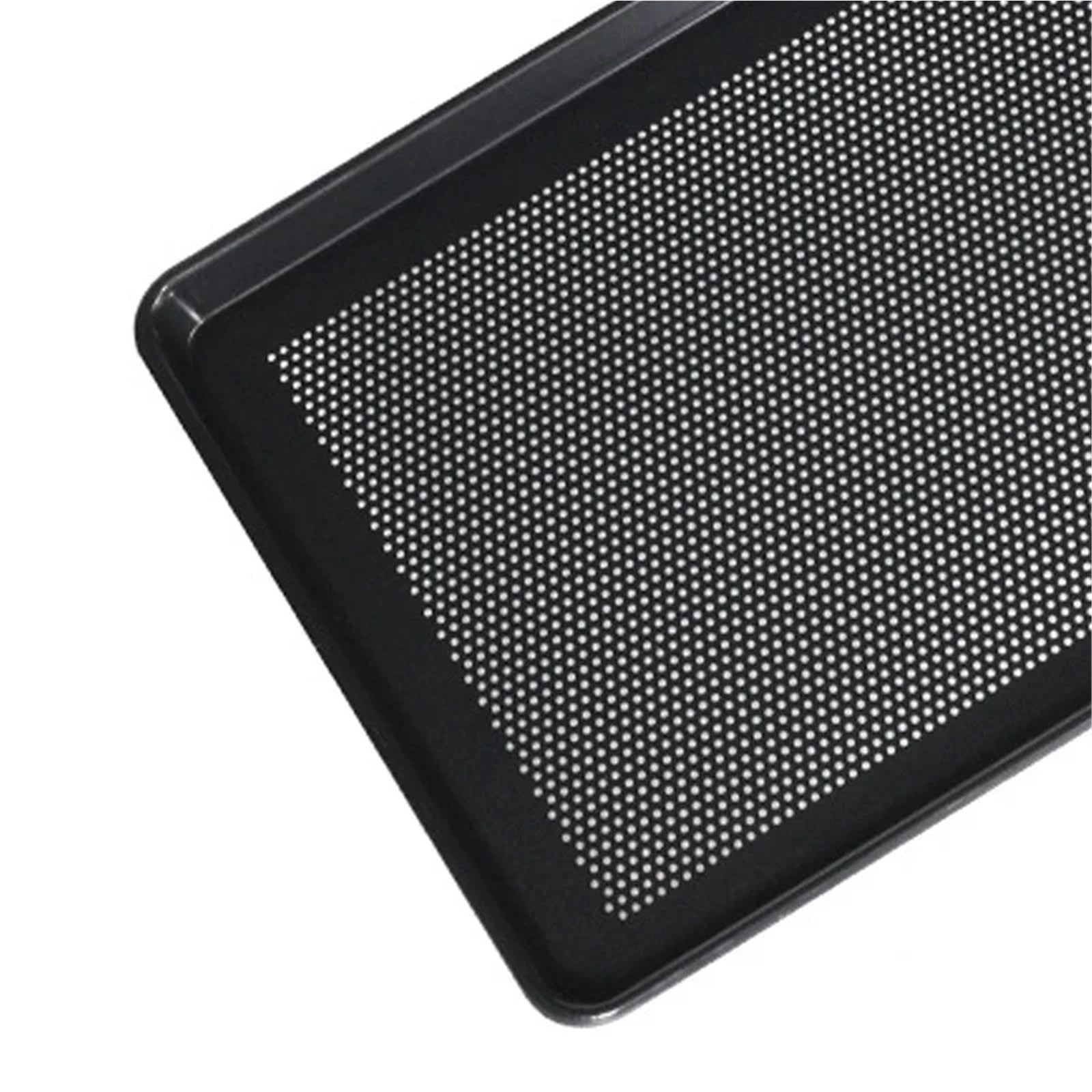 Bandeja for hornear antiadherente de aluminio perforada | Tamaño de 60 × 40 cm, fácil de limpiar for hornear y asar alimentos.(Black)