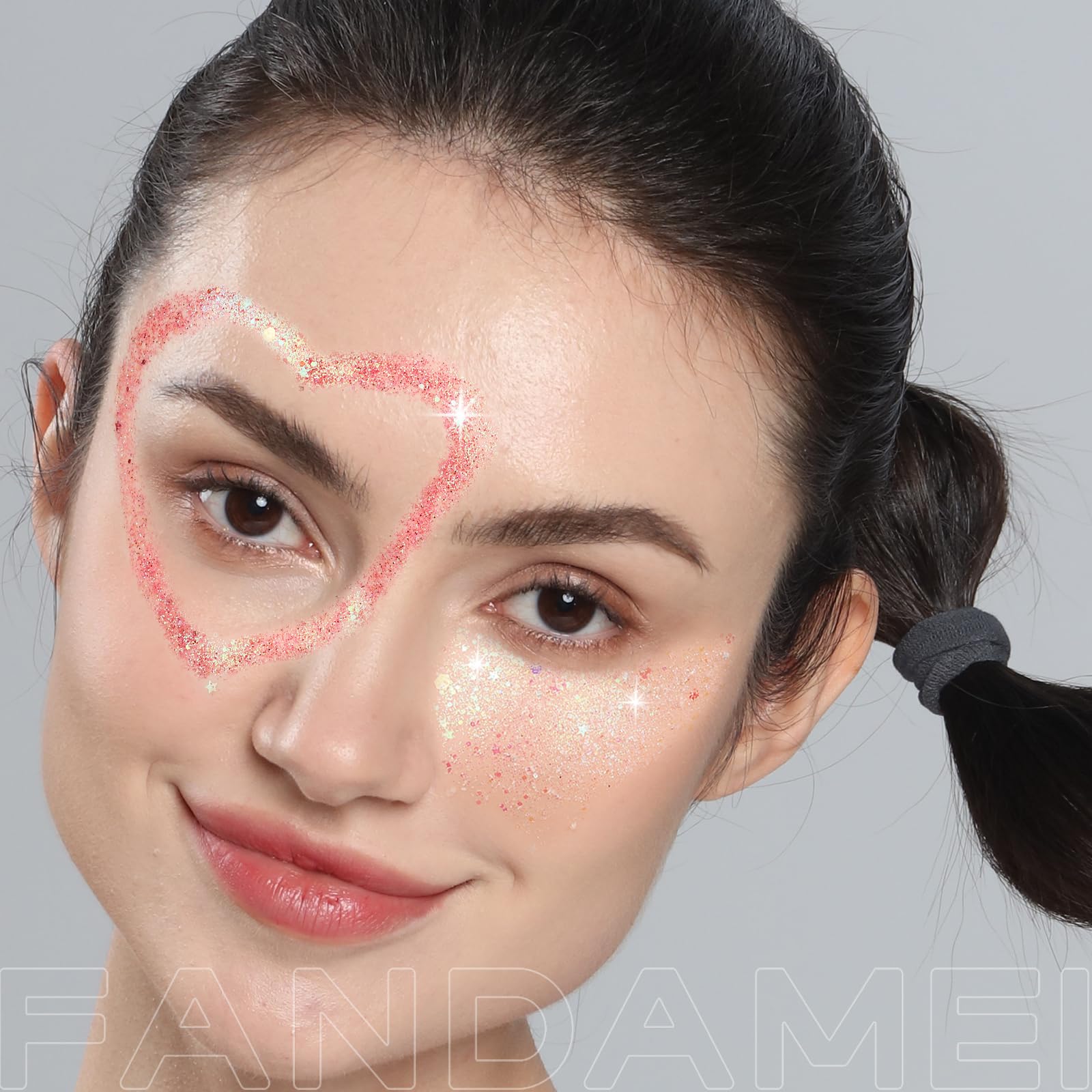 Purpurina facial para mujer, 2 unidades de 8 colores de gel con purpurina para la cara, purpurina para el cabello para niños, maquillaje de sirena para rave de hadas 4