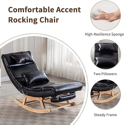 Miniatura 6 de UPYOOE Nursery Glider Chair,Rocker Recliner Chair with Footrest and 2 Pillowers Armless Baby Rocking Chair for Kids Room,Bedroom, Living Room,Office