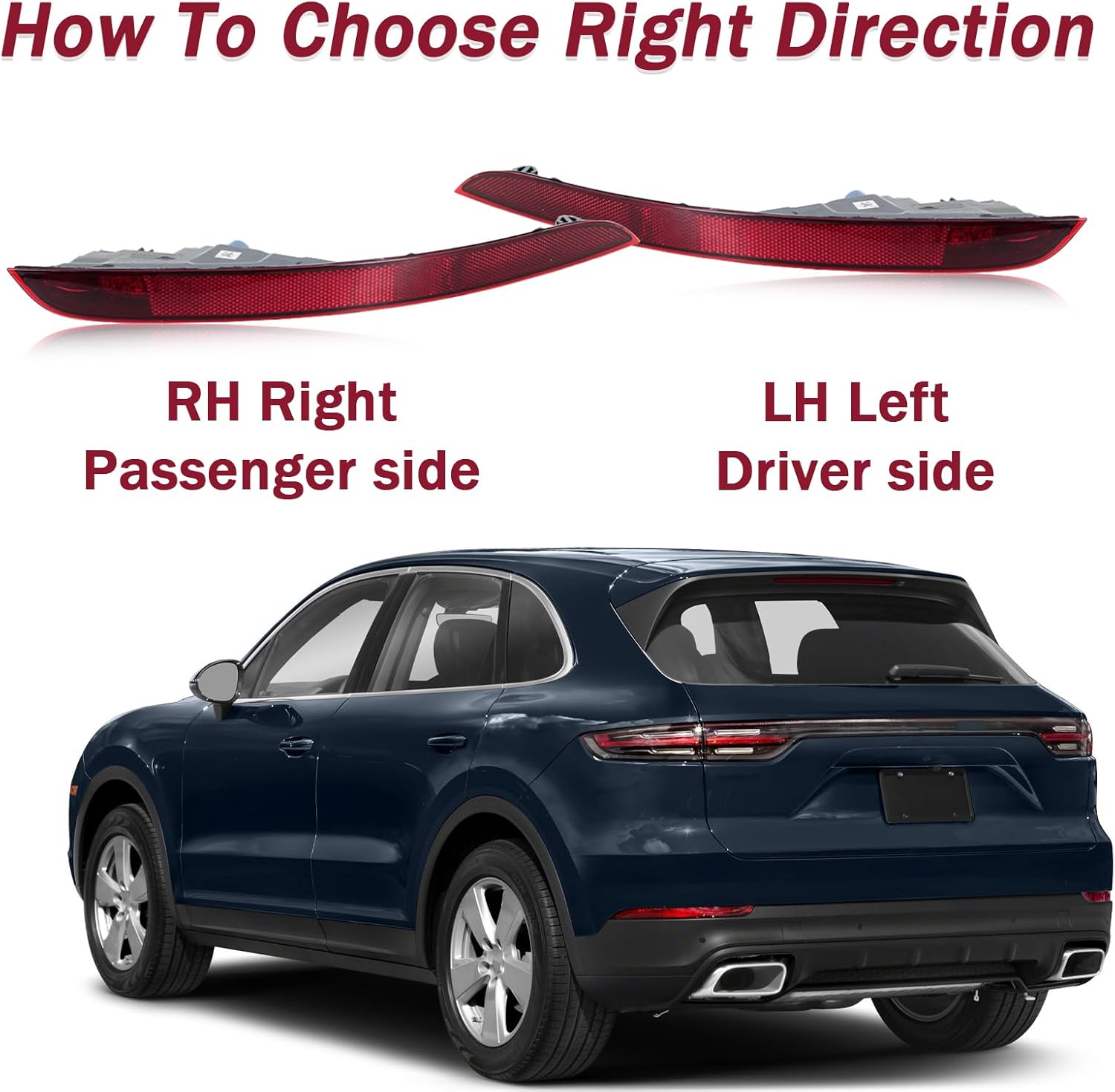 For Porsche Cayenne 2018-2021 Rear Bumper Trim Reflector Light Parking Brake Lamp 9Y0945725 Left