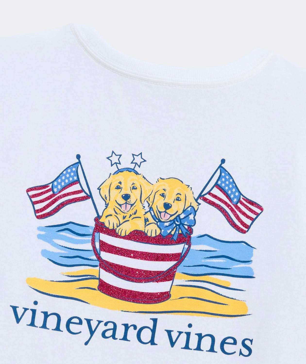 Vineyard Vines Girls' Girls' Beach Bucket Puppies Short-Sleeve Pocket Tee