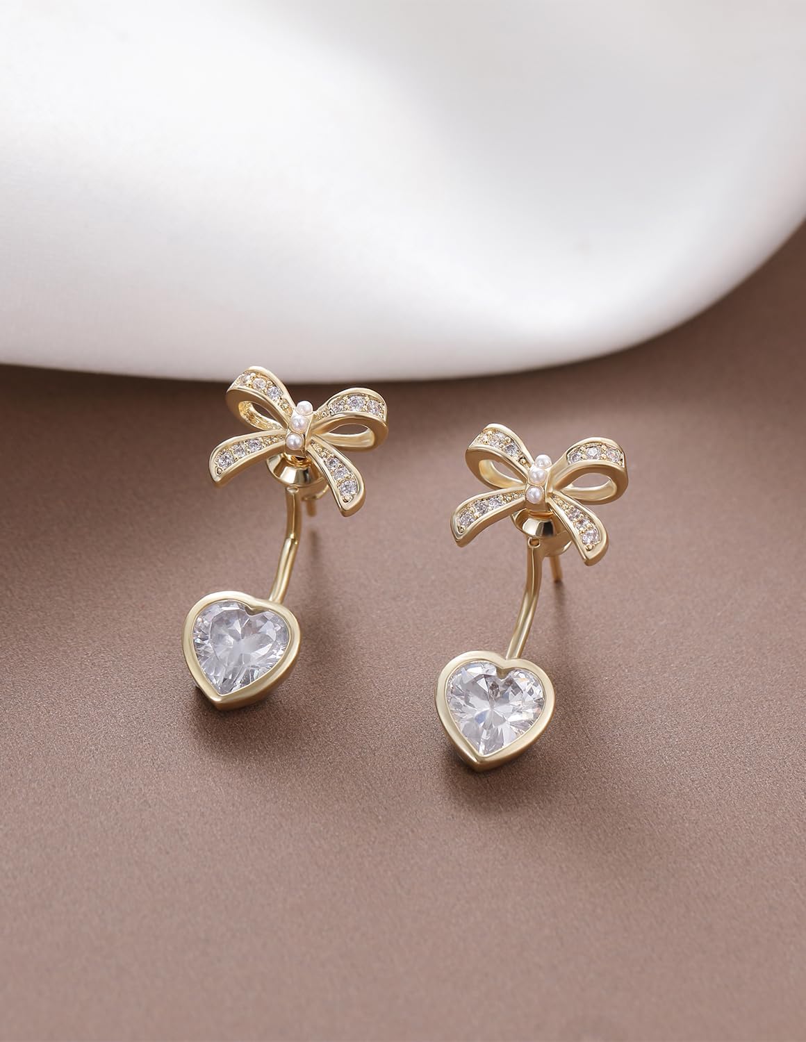 14K Gold Plated Cubic Zirconia Drop Earrings for Women Jewelry - Image 5