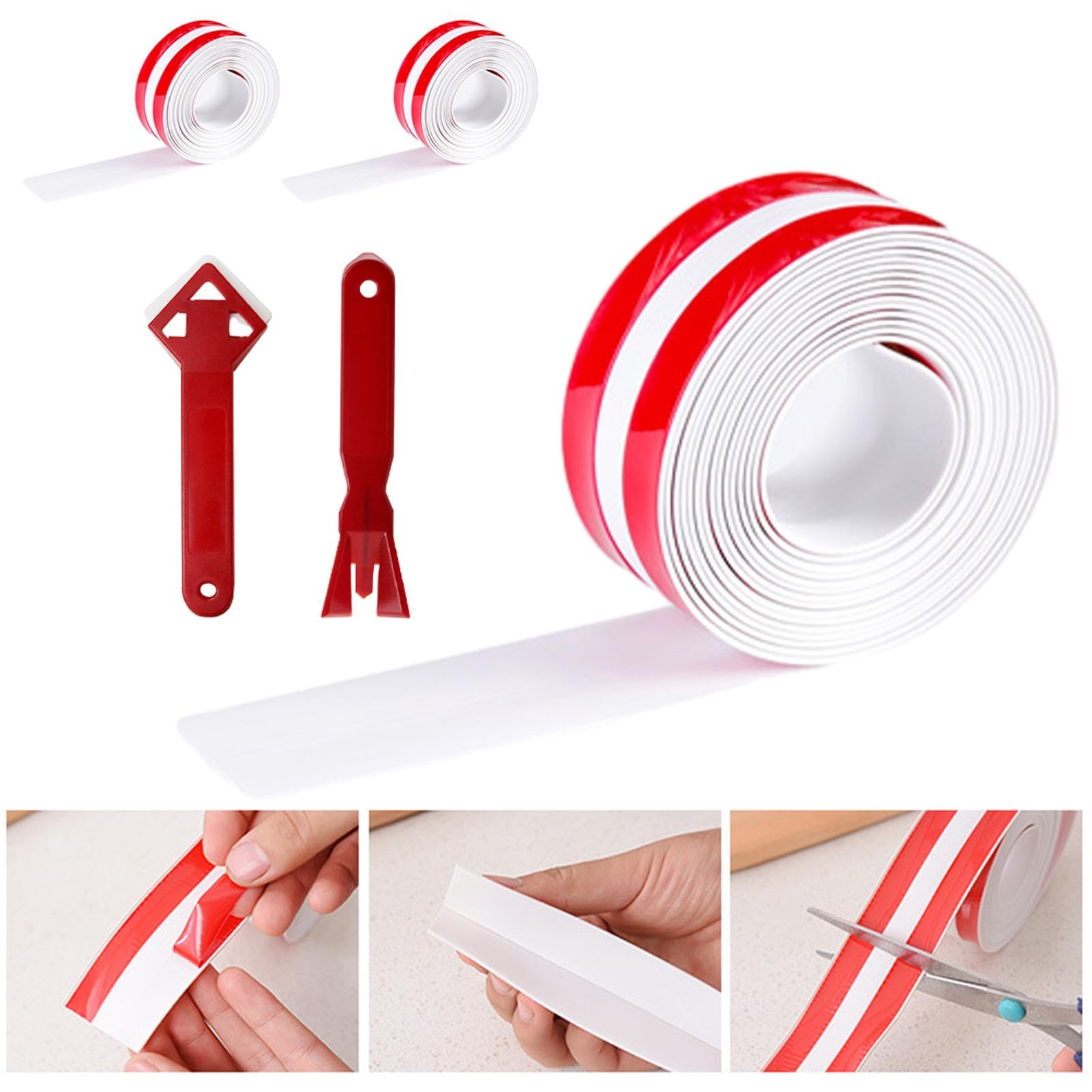 SHUESS 10 Pcs Bath Sealant Strip Self Adhesive - PVC Waterproof Sealing - View #5