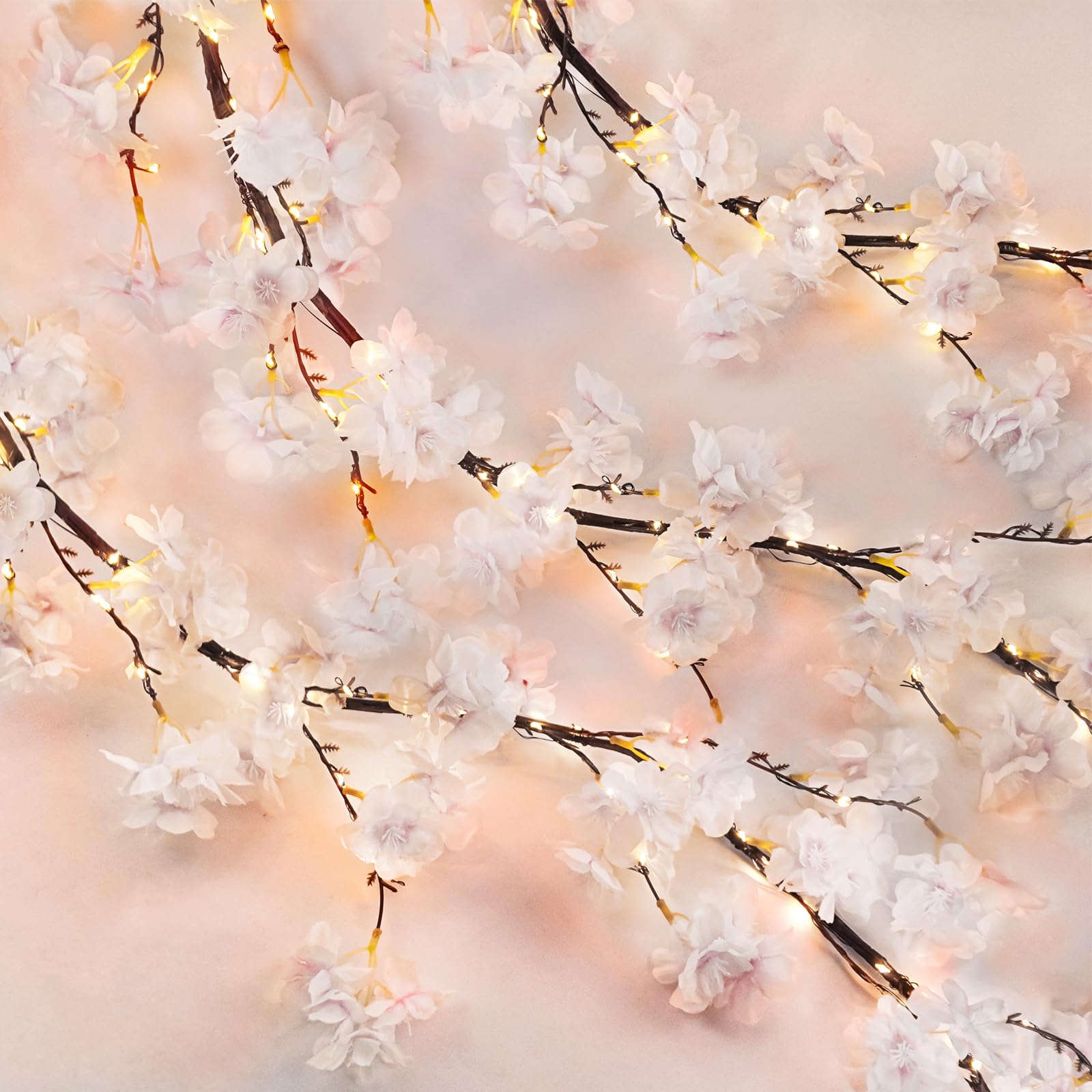 Amazon.com: obbsie 6FT Lighted Cherry Blossom Garland with 100