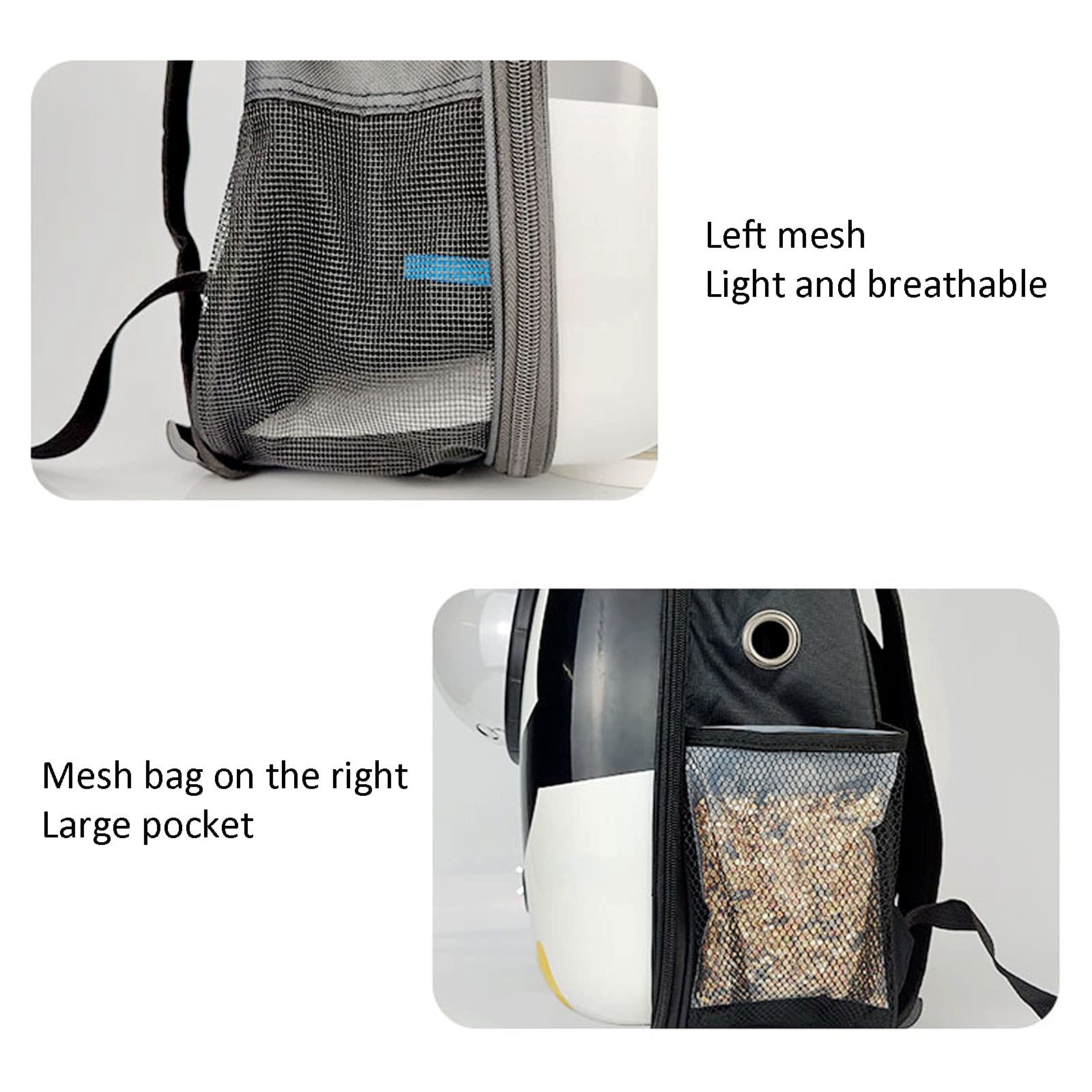 Zaino per animali domestici con ruote, design a capsula spaziale, finestra panoramica trasparente, resistente e confortevole per gatti, ideale per viaggi e avventure