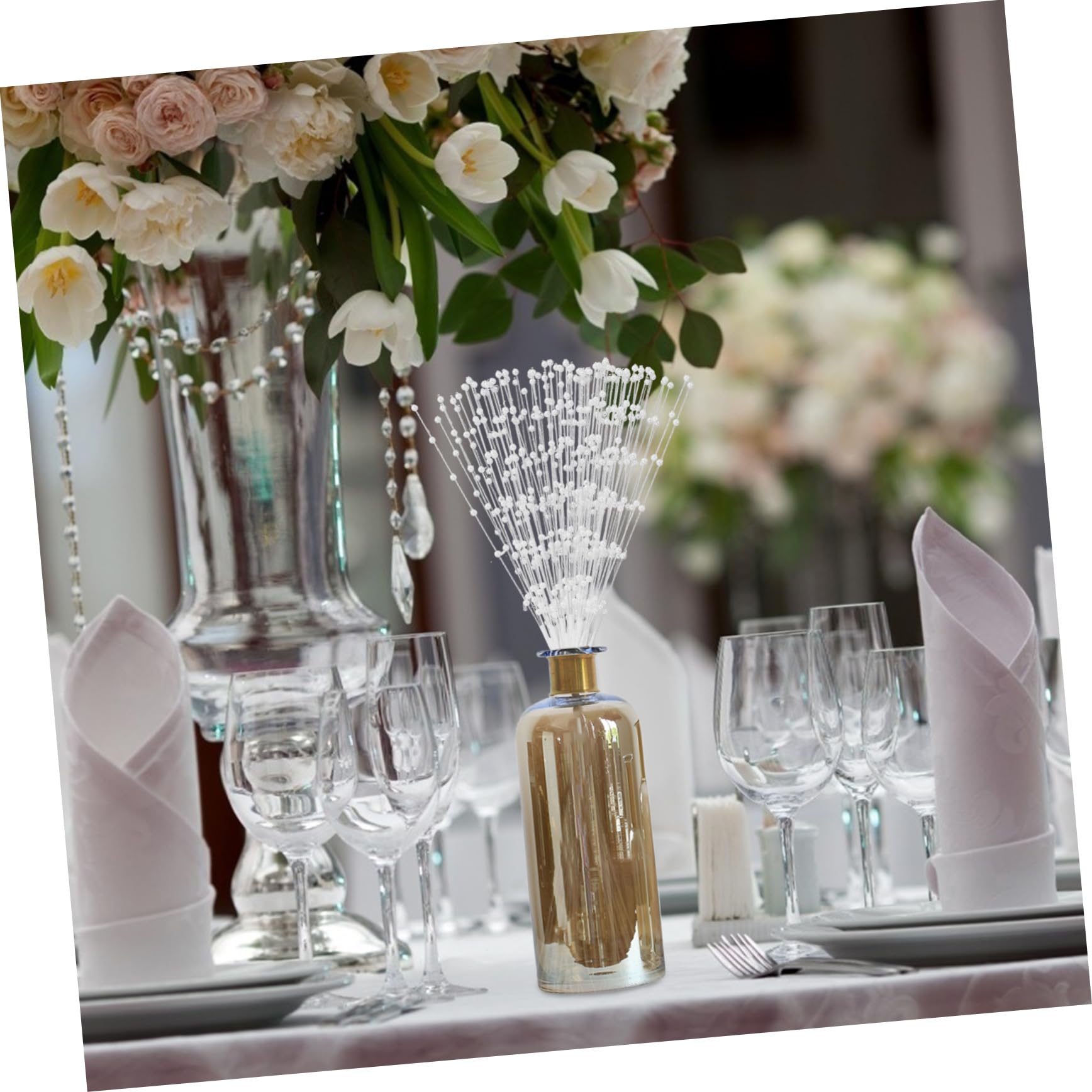 STOBOK 200stücke Perlenstiele Für Hochzeitsbouquets Bastelstiele Für Arrangements Tischdekoration Und Festlichkeiten Elegante Perlen Für Hochzeit Weihnachten Und Mehr