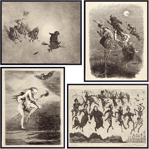 Gothic Witch Wall Art & Decor LARGE 11x14 - Wicca Goddess Wall Decor - Black magic Medieval Decorations - Pagan Gifts for Women - Witchy Living Room