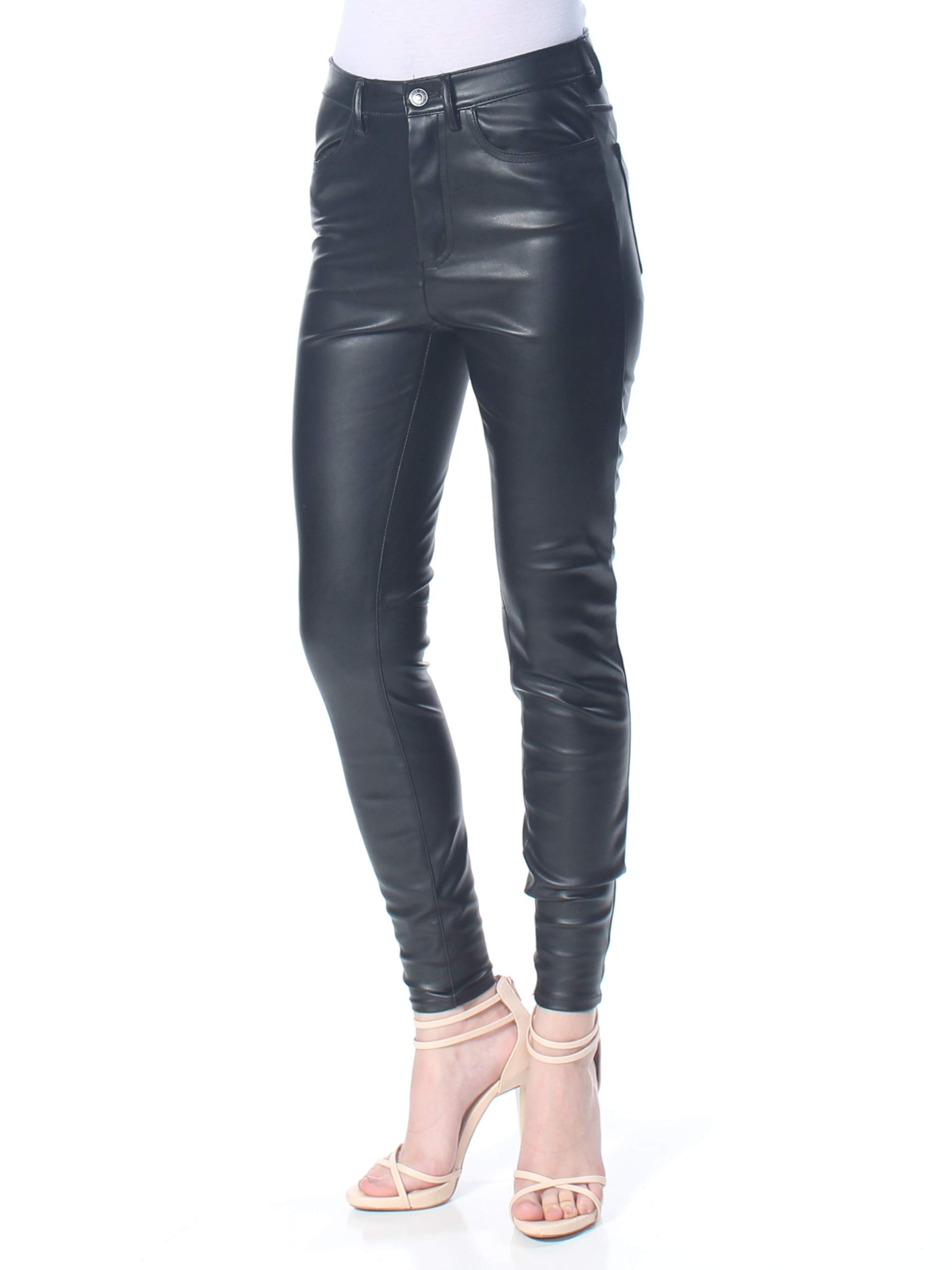 Free People Womens Vegan Leather High-Rise Skinny Pants