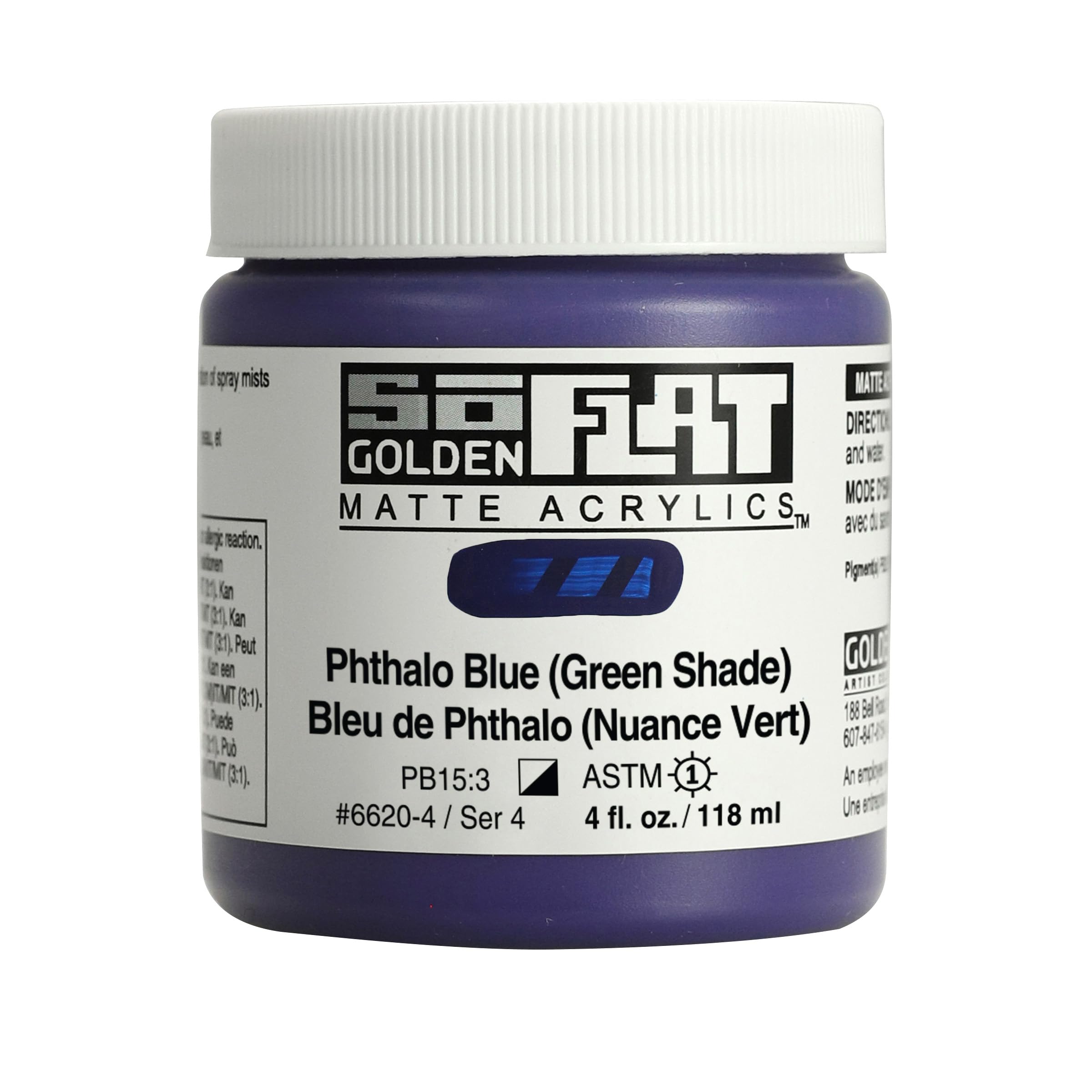 Golden : SoFlat : Matte Acrylic Paint : 118ml : Phthalo Blue (Green Shade)