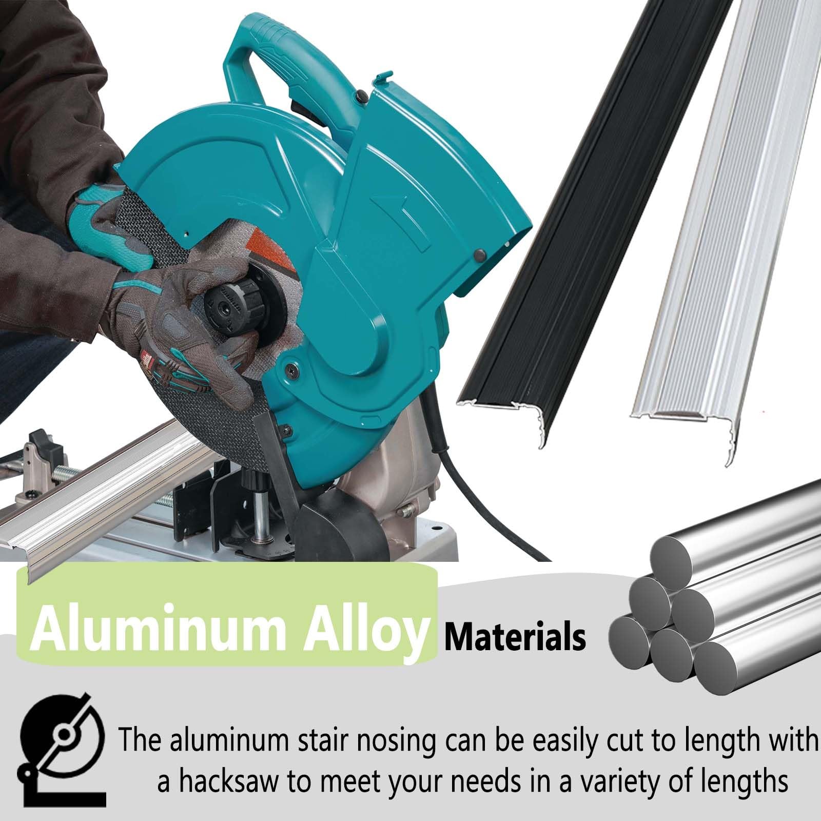 Ochraniacz krawędzi schodów ze stopu aluminium ze śrubami, listwa schodowa w kształcie litery L, 1 szt(Silver 1 pc,70cm/27.6in)