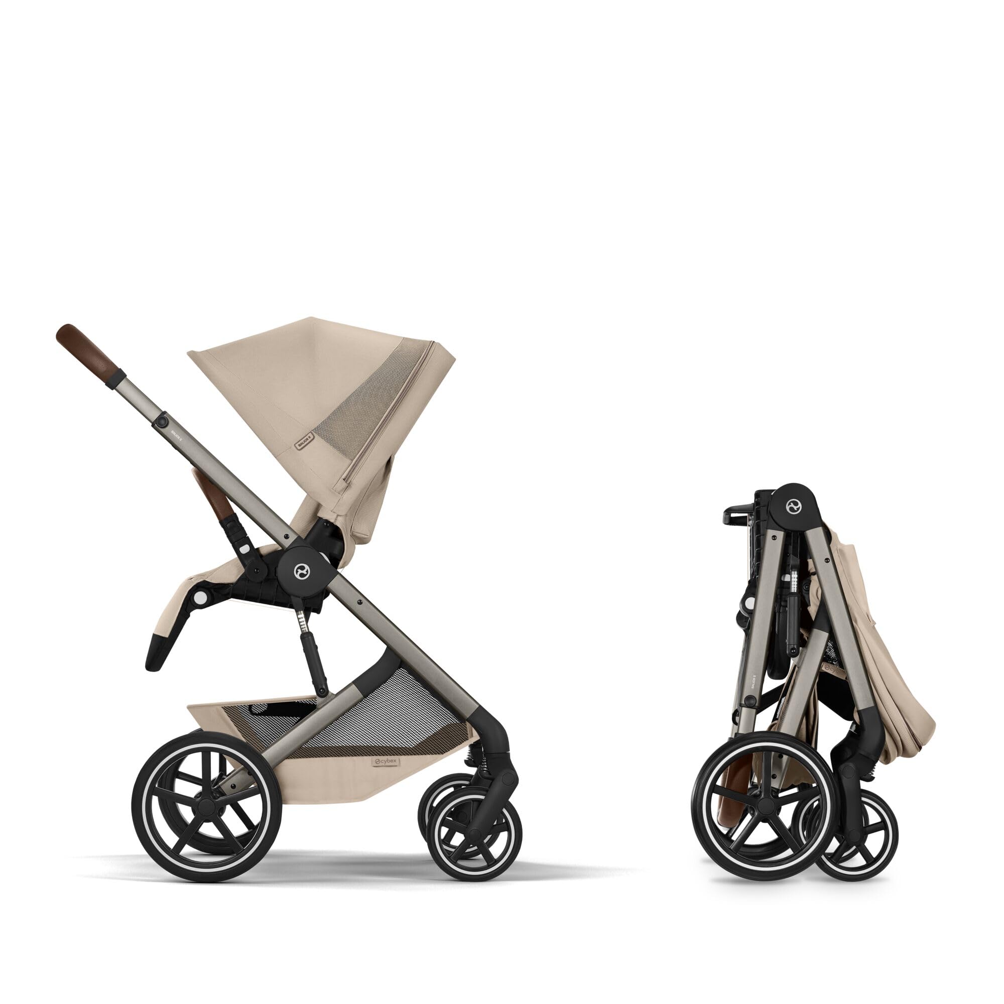 CYBEX Gold Wózek dziecięcy BALIOS S LUX, Almond Beige | Od urodzenia do 4 lat, Maks. 22 kg, System podróżny, Ergonomiczna pozycja leżąca, System pasów obsługiwany jedną ręką