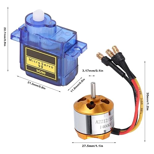 Miniatura 7 de VGEBY Helicóptero RC conjunto de ala fija, 2212 1400KV motor+8060 hélice+9G servo+30A ESC Kit para helicóptero de control remoto 8060 Prop Esc Motor