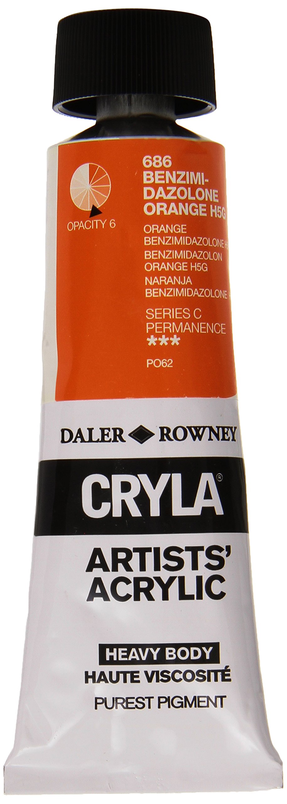 Daler-Rowney Cryla Acrylic 75 ml Benzimidazol Orange, Professional Artists