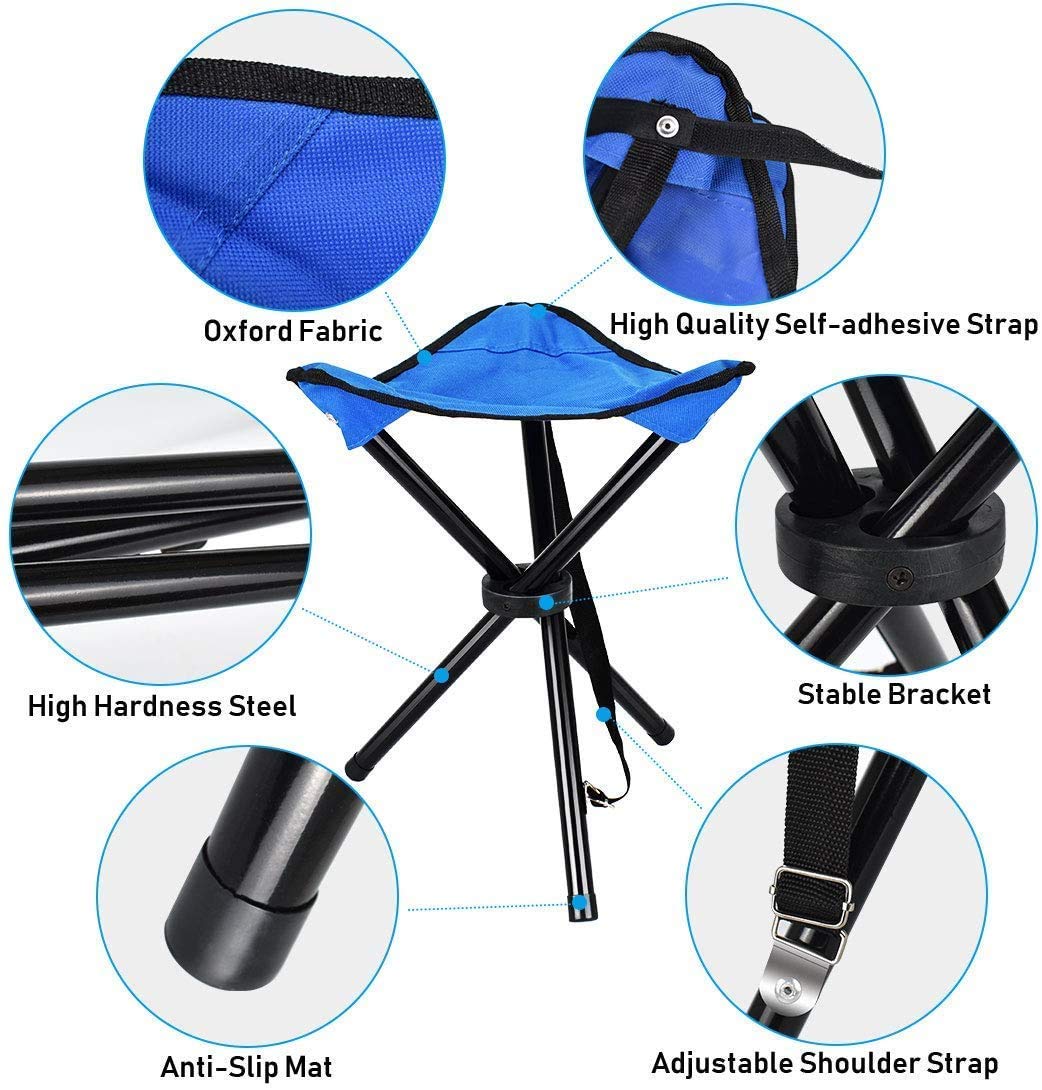 VishAl smart MAll Cloth Folding Camping Chair Portable Compact for Outdoor Travel Beach Picnic Hiking Backpacking Stool (4 Leg) 4