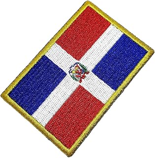 BP0145T 01 BR44 Bandeira República Dominicana Patch Bordada Termo Adesivo