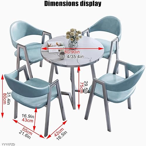 Miniatura 2 de YVYKFZD Juego de mesa y silla para sala de recepción de oficina, juego de mesa de comedor de cocina y café, mesa de conferencias redonda simple para