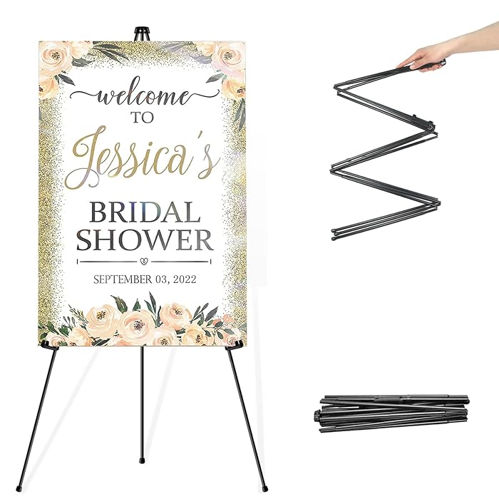 Buy Folding Easel for Wedding Sign Display Adjustable Metal Easel Display Stand for Sign