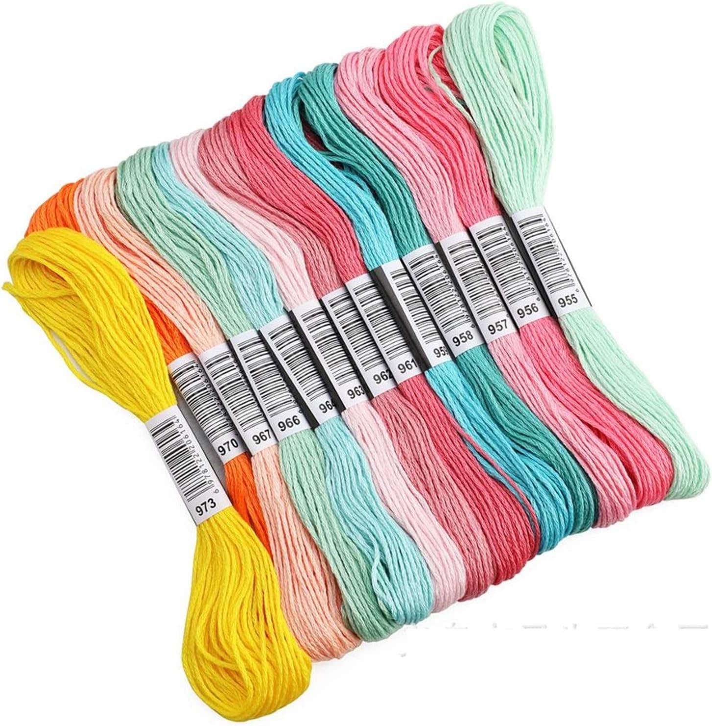 Hilo de Coser, 200 Piezas de Hilo de Color al Azar madeja Hilo de Punto de Cruz DIY línea de Seda Hilos de Rama Hilo Similar Hilo de Bordar (Color : Random Color 200 PCS)