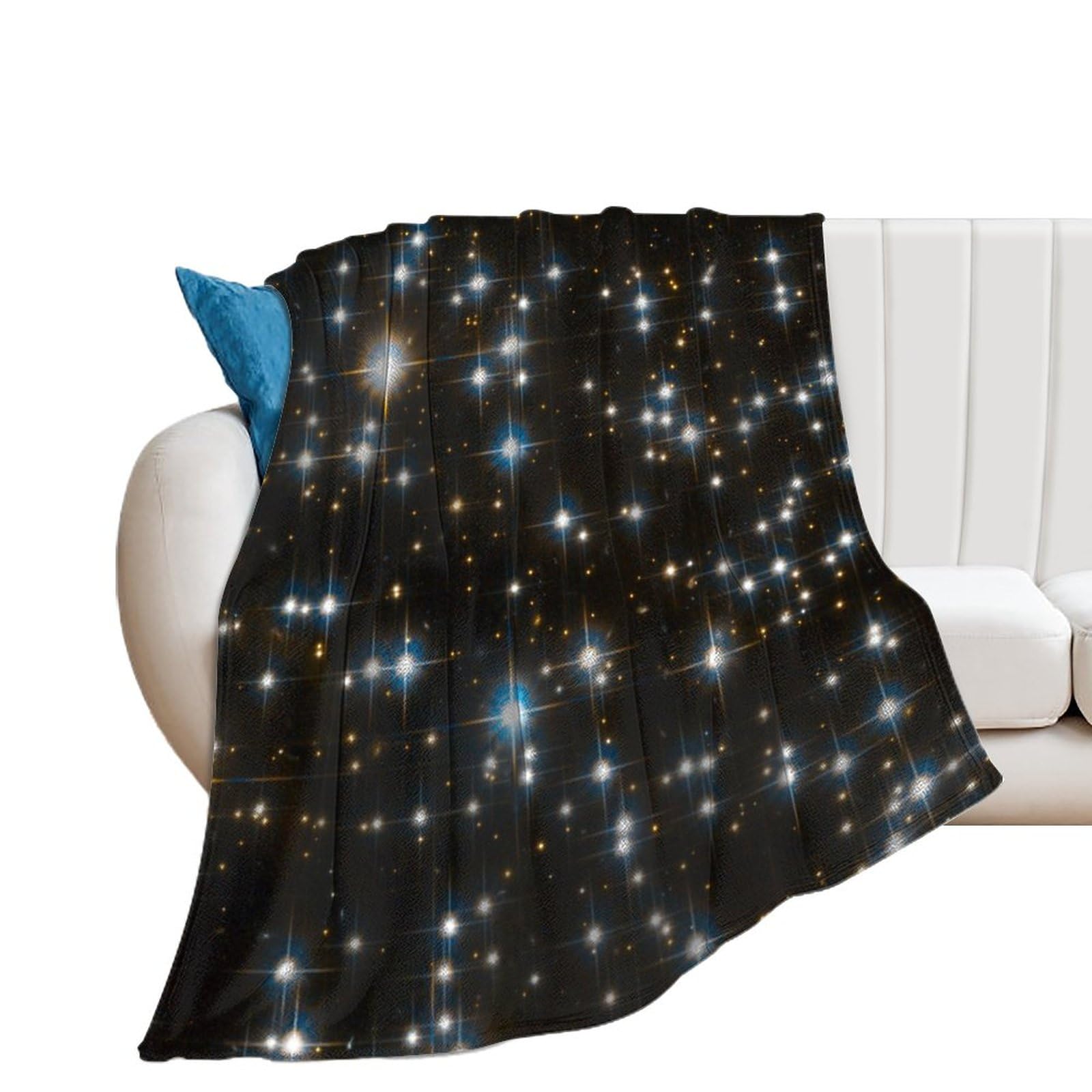 Couverture polaire flanelle blanc brillant plaid lit canapé doux 100x130