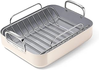 Caraway Roasting Pan - 16x13” Roasting Pan with Rack - Non-Stick Ceramic...