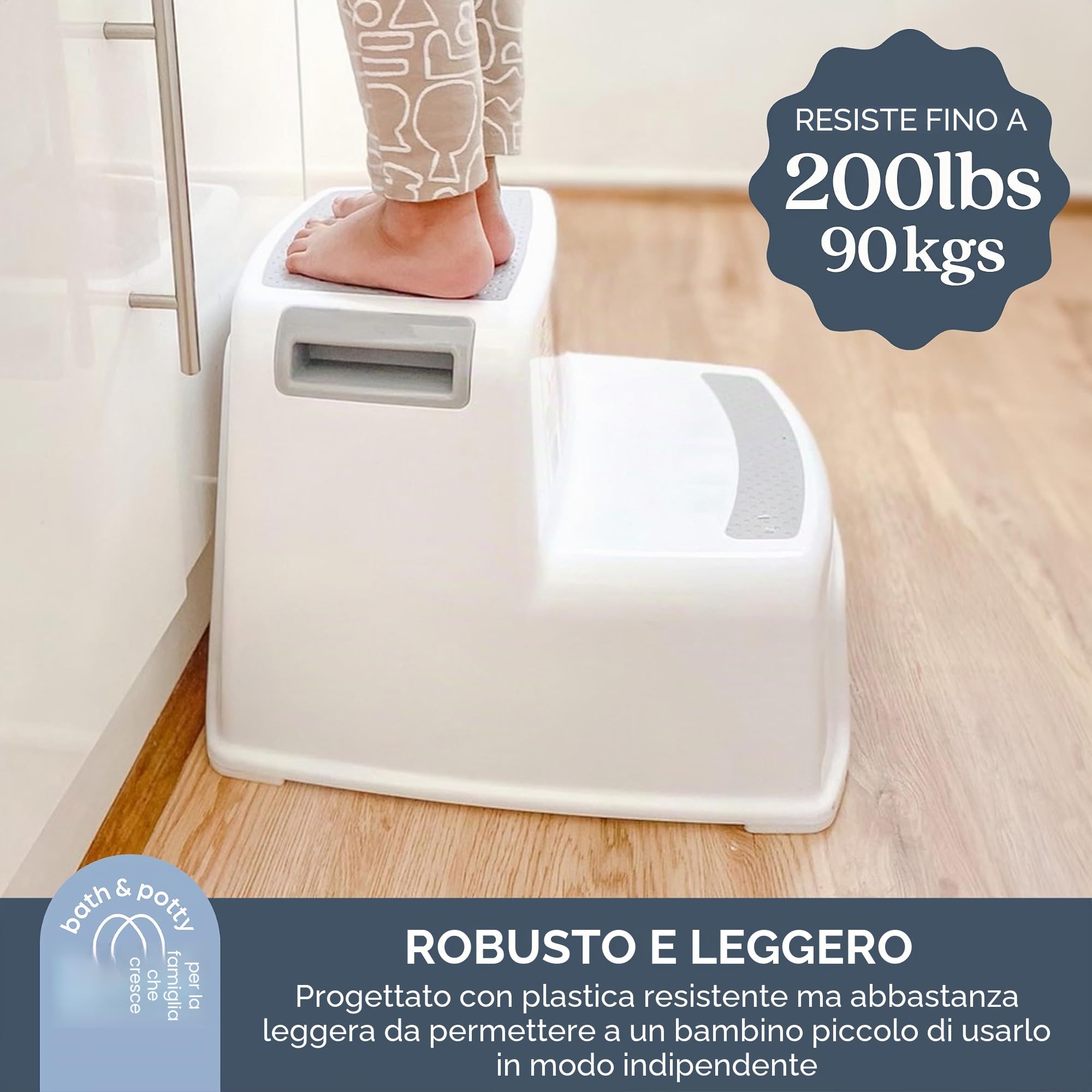 Dreambaby Sgabello Due Gradini Bianco Grigio