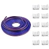 32.8ft RGB LED Wire 22 AWG, 4Pin With 10PCS Strip Connector, 4 Colors 4 Conductor Cable for 3528 5050 LED Strips