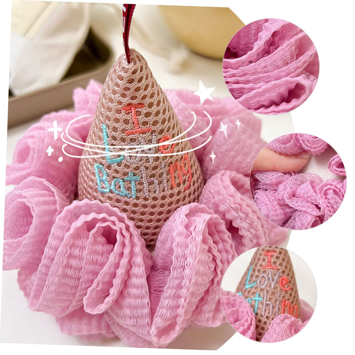 Ipetboom 8piezas Esponja De Exfoliante Forma De Helado De Loofah Para Baño Accesorios De Exfoliación Para Mujeres Rica y Diseño Divertido